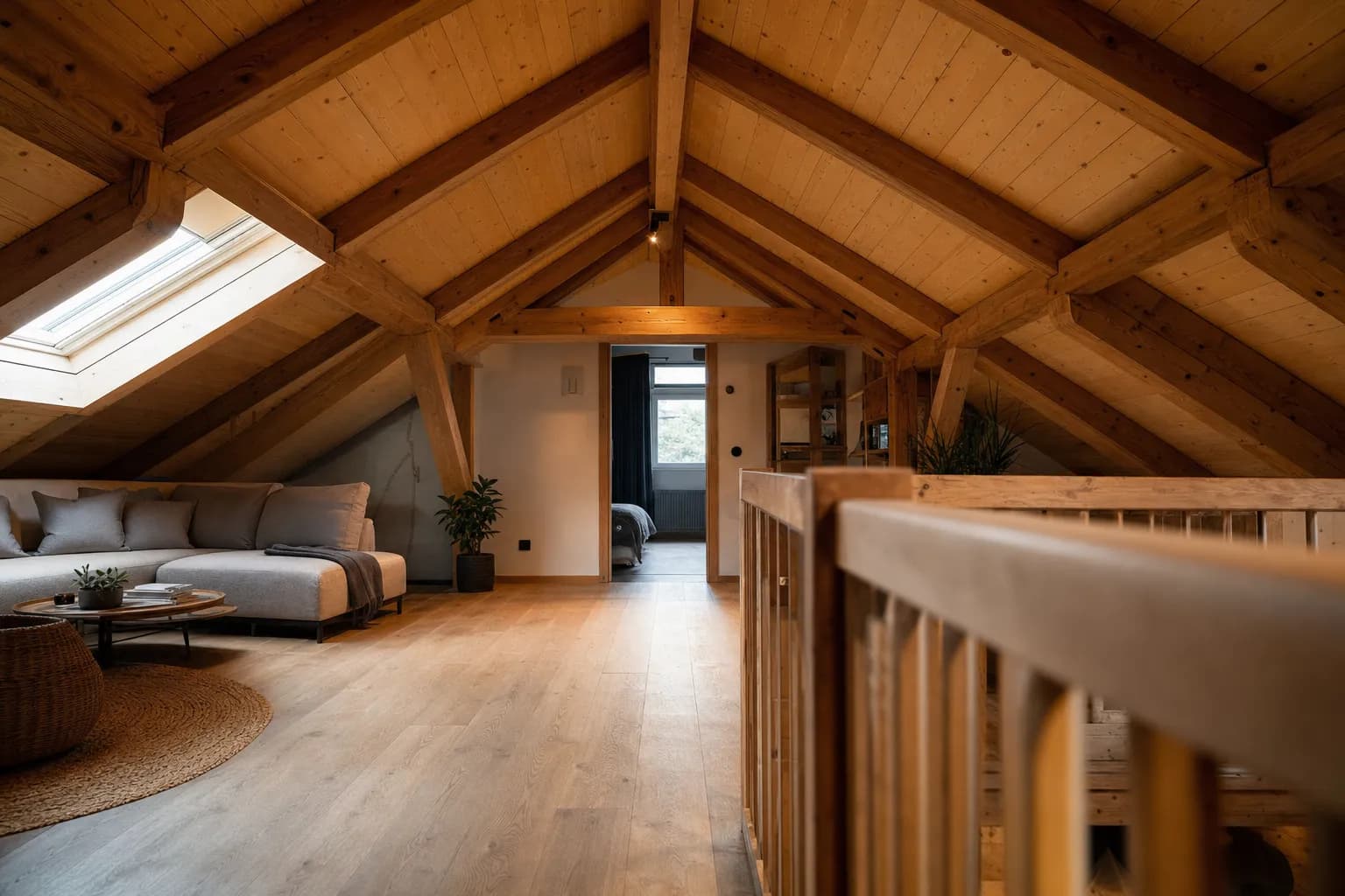 Carpenter fitting timber cladding to an interior wall